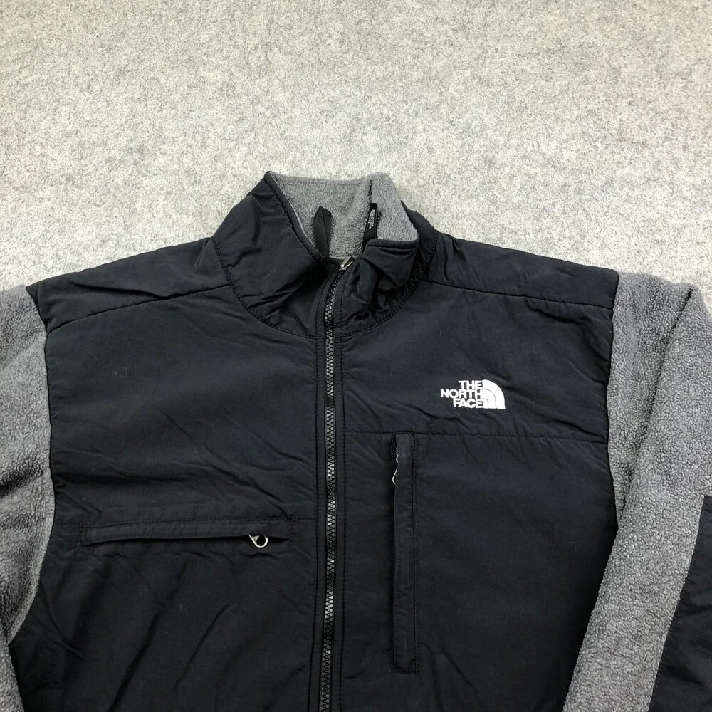 The North Face Jacket Mens Medium Gray Fleece Full Zip Pockets Outdoor Hiking